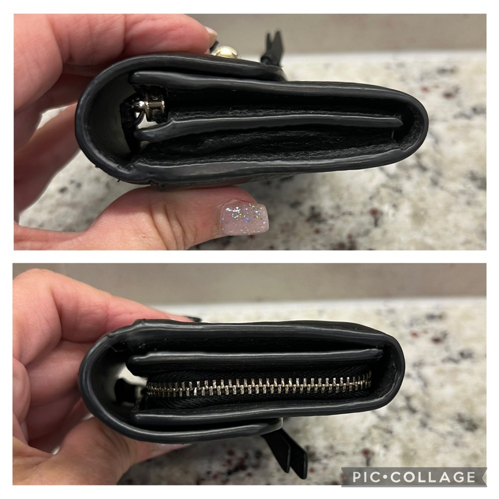 Kate Spade Marti Compact Flap Wallet Pebbled Leather In Black - Picture 7 of 7